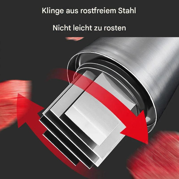 Compacte RVS knoflookpers, duurzaam en tijdbesparend voor moeiteloos knoflook persen in de keuken.