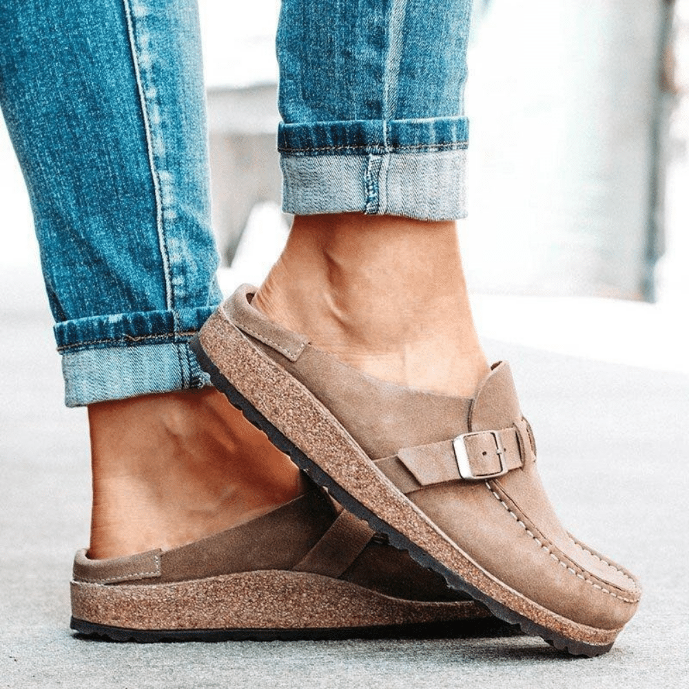 Comfortabele dames sandalen van suède met memory foam, ergonomisch design, antislipzool, ideaal voor de zomer.