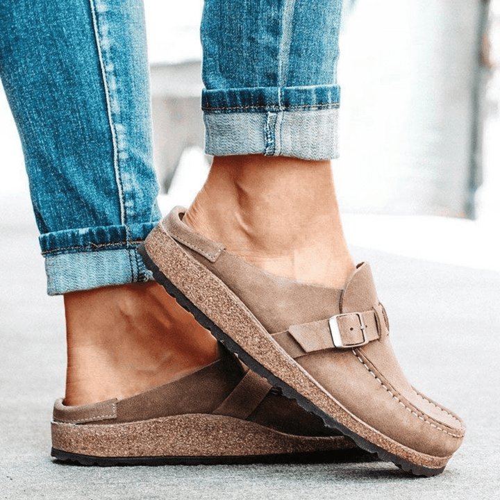 Comfortabele dames sandalen van suède met memory foam, ergonomisch design, antislipzool, ideaal voor de zomer.
