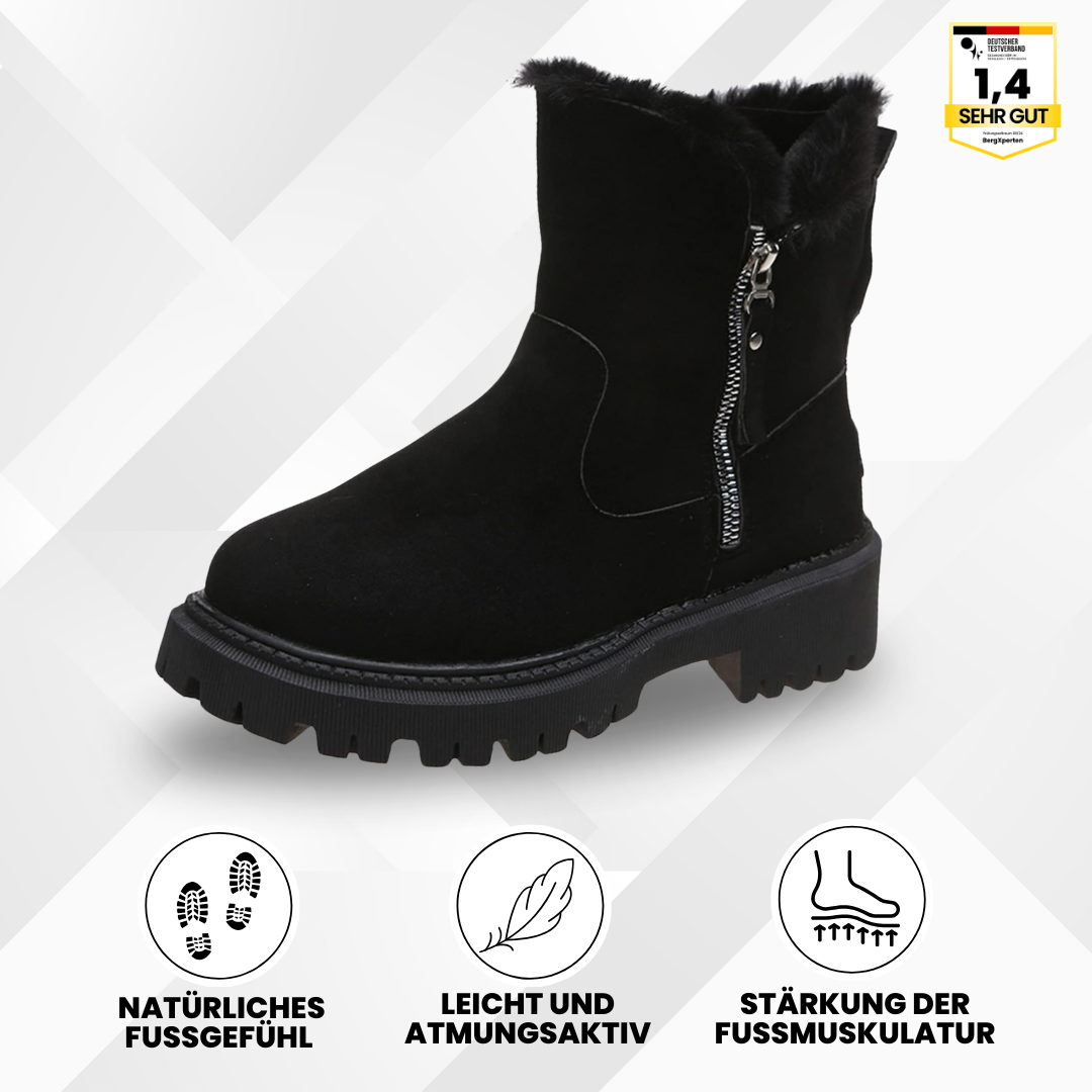 Comfortabele dames sneeuwlaarzen met warme voering, orthopedische ondersteuning en antislipzool.
