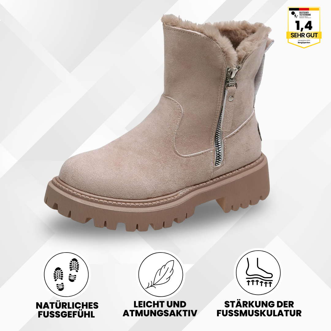 Details van de OrthoGrace winterlaarzen, inclusief de comfortabele voering en robuuste zool.