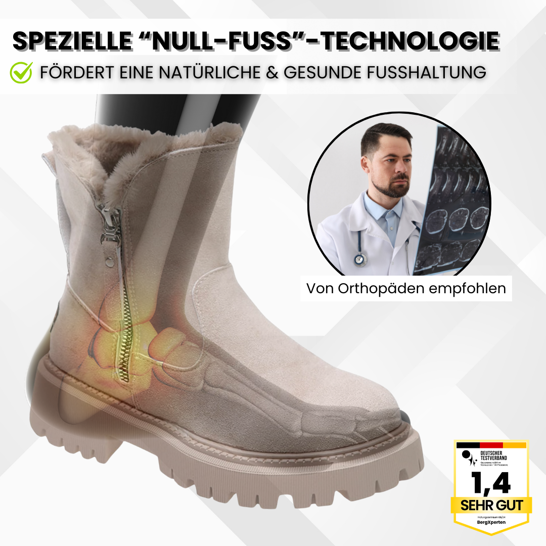 Beige OrthoGrace winterlaarzen voor vrouwen, veelzijdig en comfortabel.
