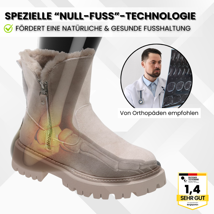 Beige OrthoGrace winterlaarzen voor vrouwen, veelzijdig en comfortabel.