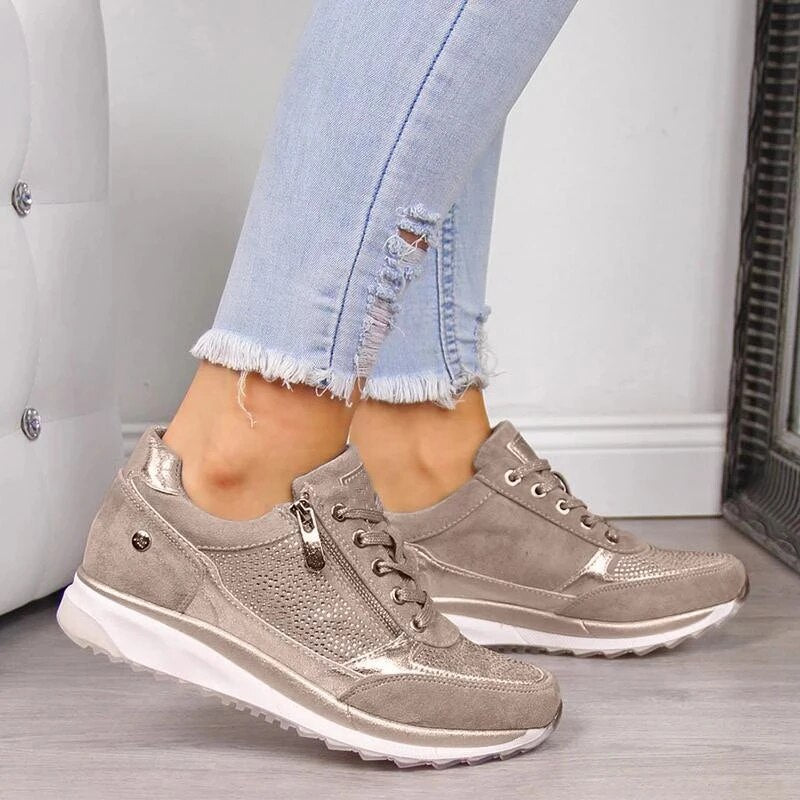 Comfortabele dames sneakers, stijlvol, ademend, antislip, met gedempt voetbed, ideaal voor langdurig comfort.