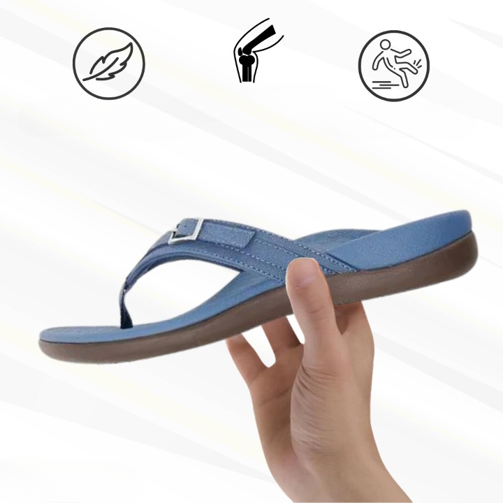 Comfortabele orthopedische damessandalen met antislipzool en teenbescherming, ideaal voor verlichting van voetpijn.