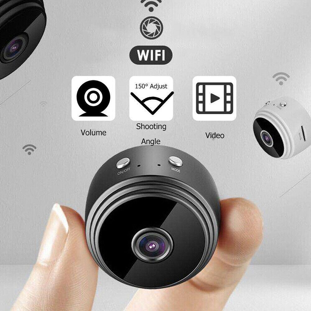 Compacte 1080P HD mini bewakingscamera, draadloos, met nachtzicht en bewegingsdetectie, ideaal voor thuis of op kantoor.