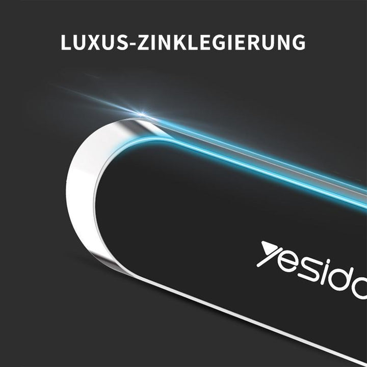 Compacte magnetische telefoonhouder op dashboard, montagevrij, sterke magneetkracht voor veilige smartphonebevestiging.