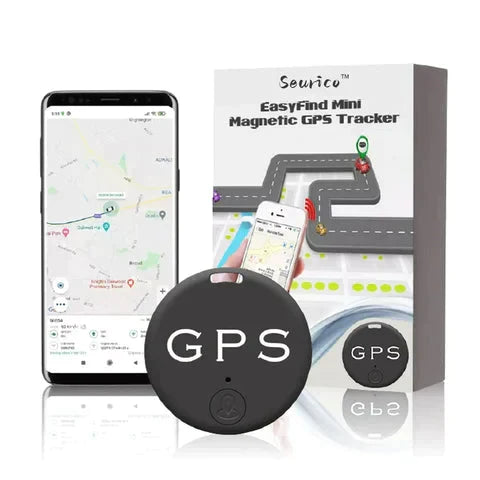 Compacte MicroMag Mini GPS-tracker met magnetische bevestiging, ideaal voor realtime locatiebepaling op metalen oppervlakken.