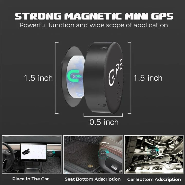 Compacte MicroMag Mini GPS-tracker met magnetische bevestiging, ideaal voor realtime locatiebepaling op metalen oppervlakken.