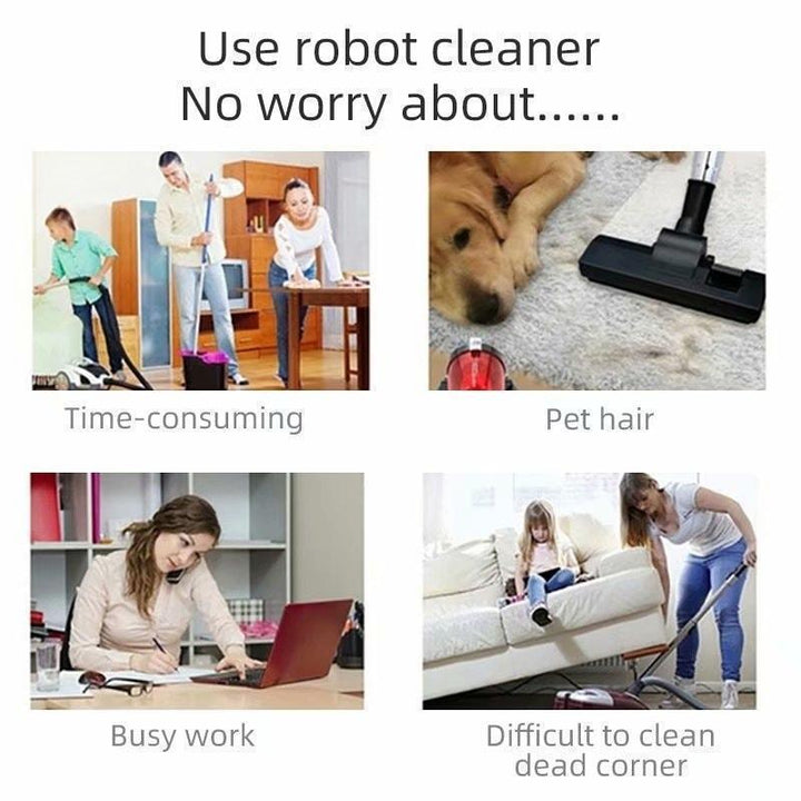 Compacte robotstofzuiger met sterke zuigkracht voor moeiteloze vloerreiniging, inclusief intelligente navigatiefuncties.