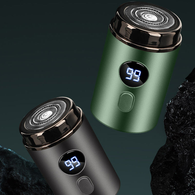 Compact, draagbaar elektrisch scheerapparaat voor heren, mini, USB-C oplaadbaar, wasbaar, voor onderweg, ideaal voor mannen, slank ontwerp.
