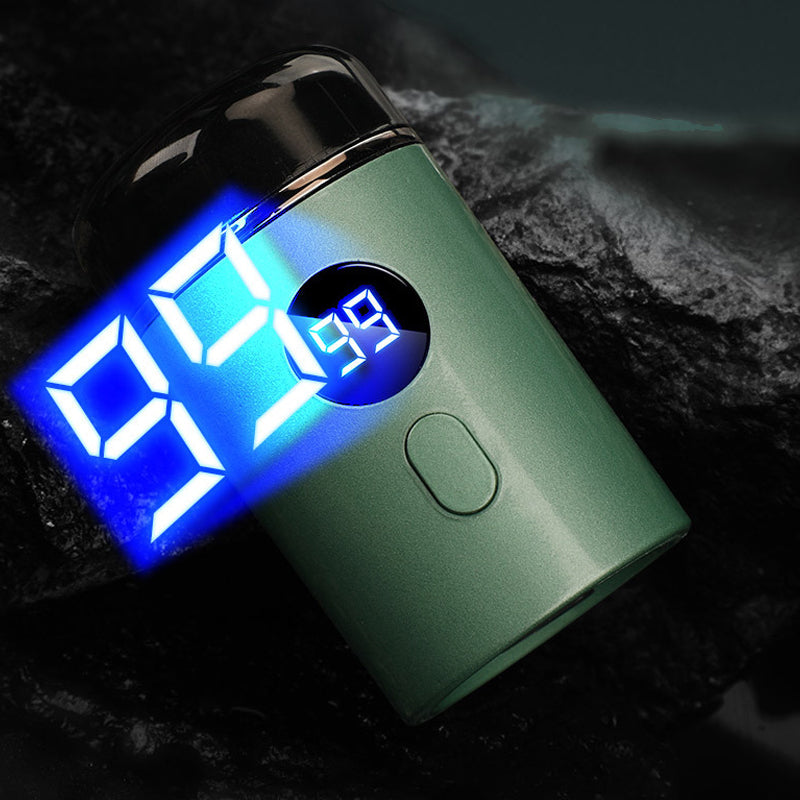 Compact, draagbaar elektrisch scheerapparaat voor heren, mini, USB-C oplaadbaar, wasbaar, voor onderweg, ideaal voor mannen, slank ontwerp.