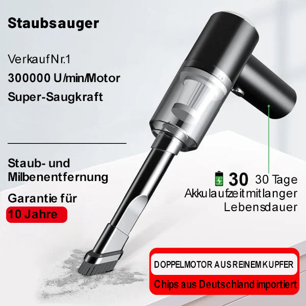 Compacte USB-handstofzuiger, lichtgewicht en krachtig, ideaal voor thuis, kantoor en auto, met veelzijdige accessoires.