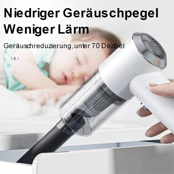 Compacte USB-handstofzuiger, lichtgewicht en krachtig, ideaal voor thuis, kantoor en auto, met veelzijdige accessoires.