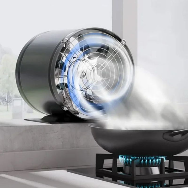 Krachtige afzuigventilator voor de keuken, verwijdert kooklucht en zorgt voor frisse lucht.