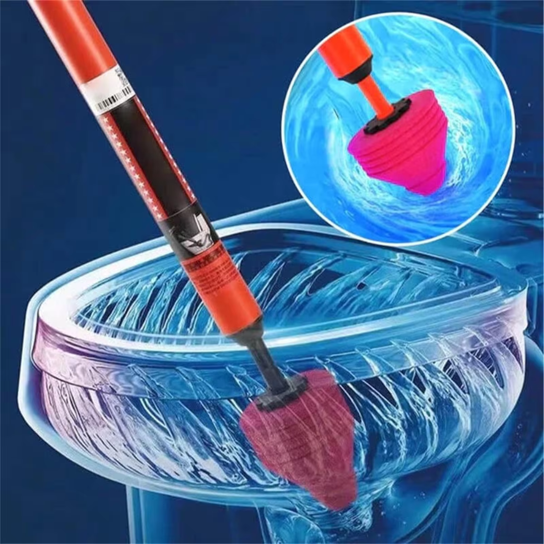 Ergonomische hogedruk afvoerontstopper met diverse opzetstukken voor effectief reinigen van leidingen.