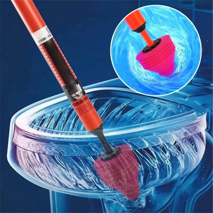 Ergonomische hogedruk afvoerontstopper met diverse opzetstukken voor effectief reinigen van leidingen.