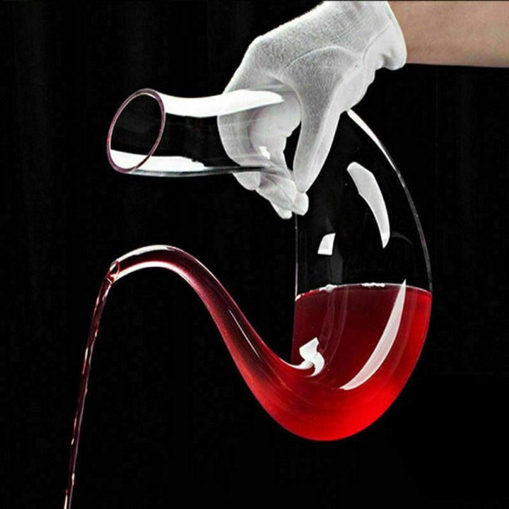 Kristallen U-vormige wijndecanteerkan 1500ml, elegant design, transparant, hoogwaardig kristal, ideaal voor wijnliefhebbers