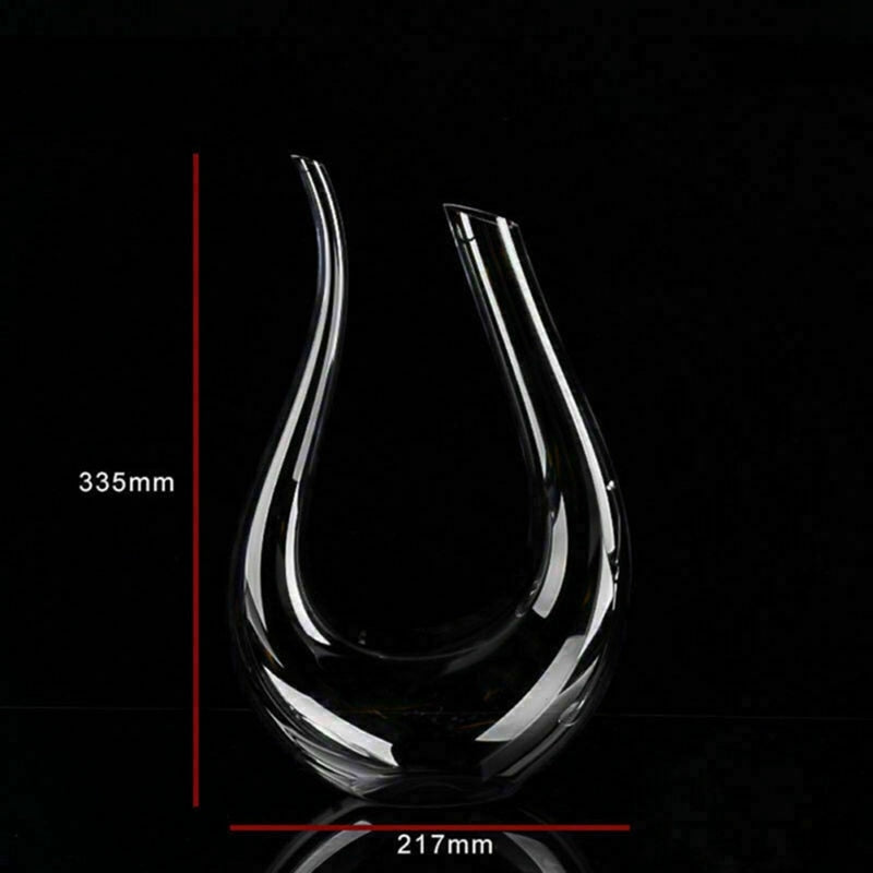 Kristallen U-vormige wijndecanteerkan 1500ml, elegant design, transparant, hoogwaardig kristal, ideaal voor wijnliefhebbers