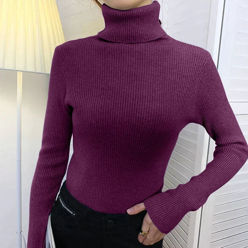 Knusse dames coltrui in beige, elegant, ideaal voor herfst/winter, veelzijdig te combineren voor koude dagen.