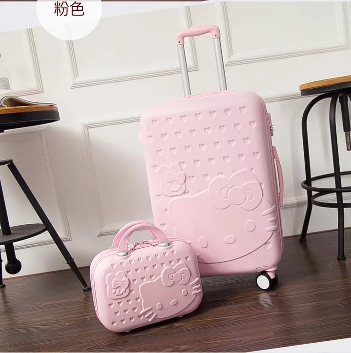 Compacte Kyoto handbagage koffer met kattenmotief. Perfect voor korte reizen en als cabinebagage.