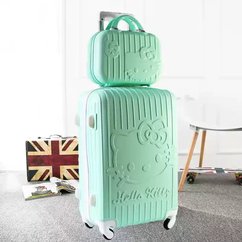 Grote Kyoto hardshell koffer met kattenmotief. Stevige en lichtgewicht bagage voor lange reizen.