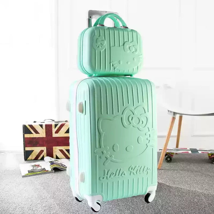 Grote Kyoto hardshell koffer met kattenmotief. Stevige en lichtgewicht bagage voor lange reizen.