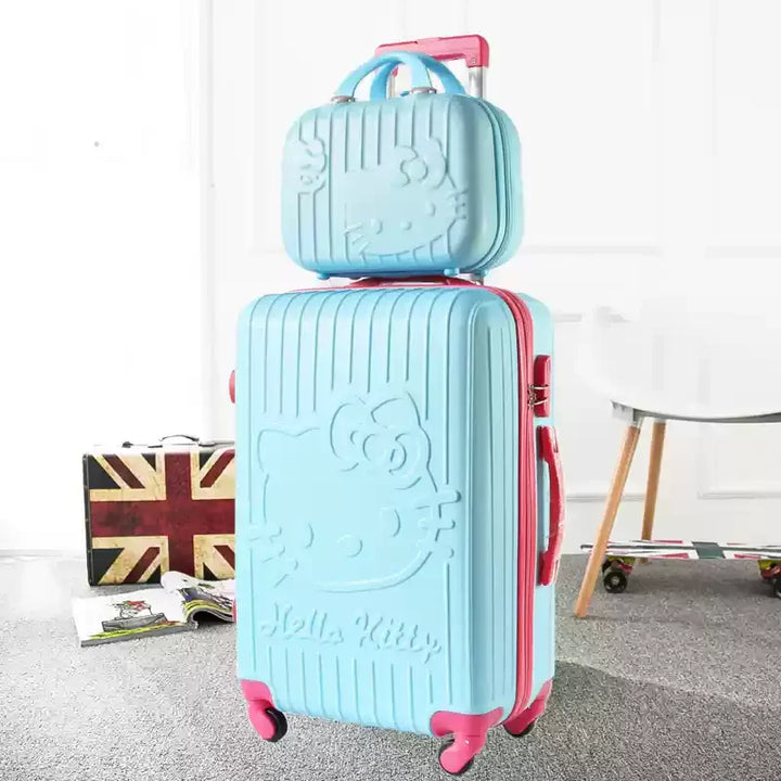 Reis comfortabel met de lichtgewicht Kyoto hardshell koffer met kattenmotief en soepele spinnerwielen.