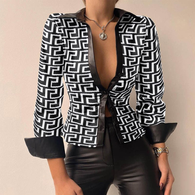 Elegant damesoverhemd met lange mouwen, combineerbaar voor elke gelegenheid
