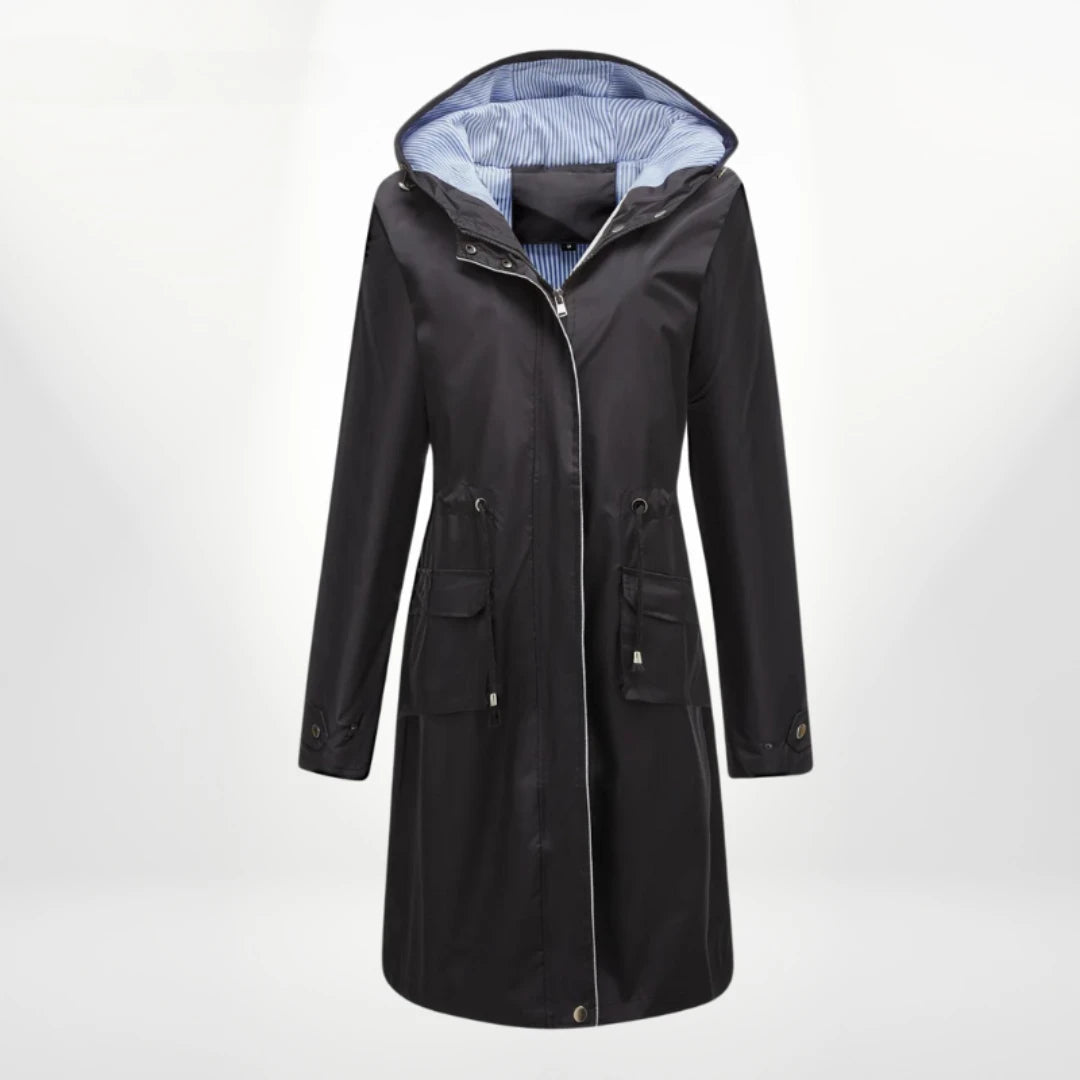 Lange anorak damesjas met capuchon, ideaal voor outdoor avonturen en wisselvallig weer.