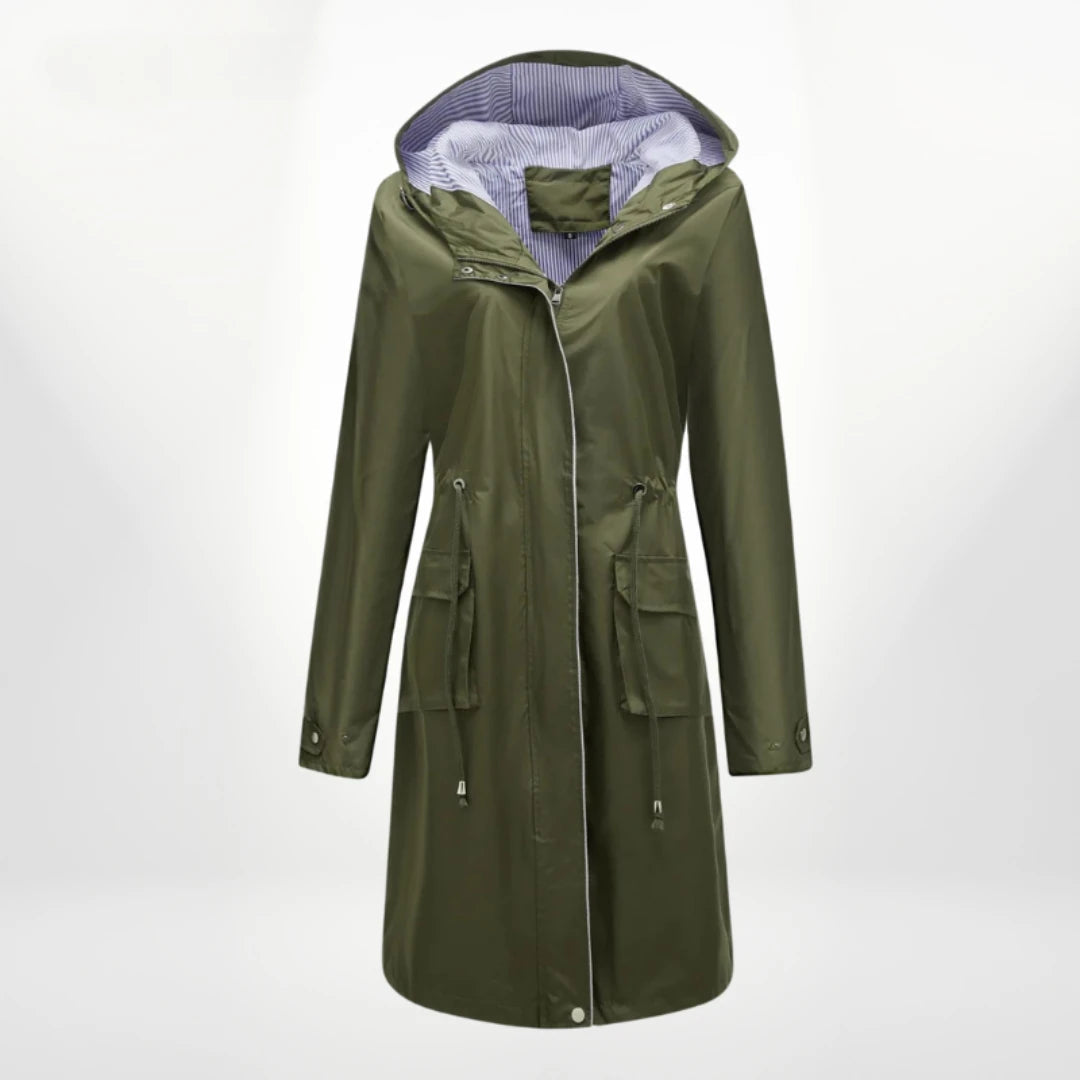 Water- en winddichte dames anorak jas met capuchon, een betrouwbare outdoor regenjas.