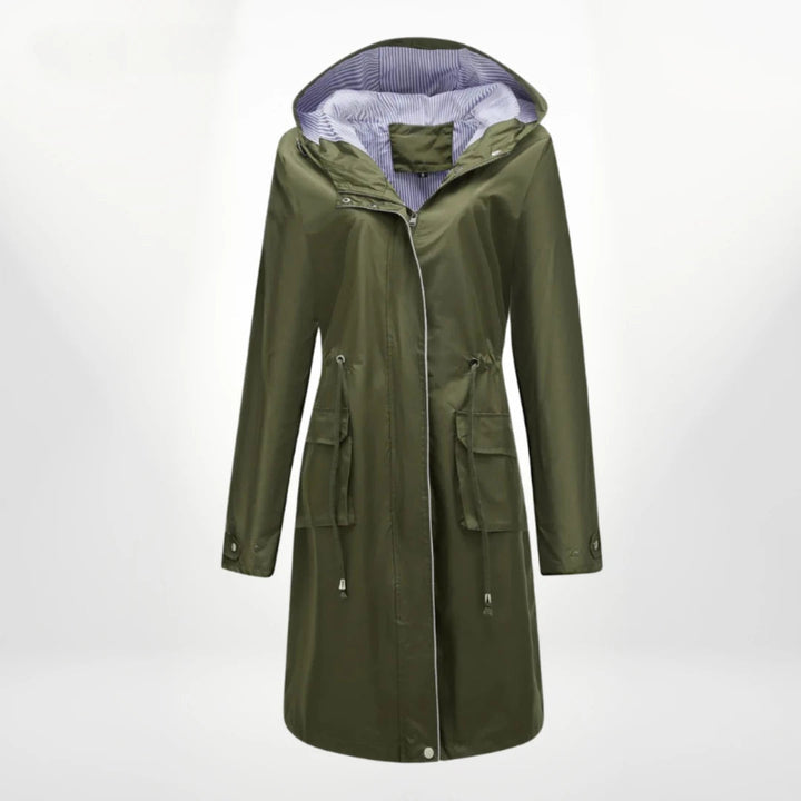 Water- en winddichte dames anorak jas met capuchon, een betrouwbare outdoor regenjas.