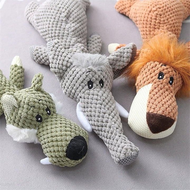 Duurzaam hondenspeelgoed van stof, olifantenontwerp, robuust voor sterke kauwers, bevordert tandverzorging, ideaal voor alle honden.