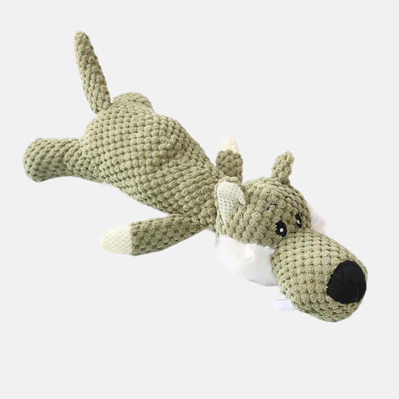 Duurzaam hondenspeelgoed van stof, olifantenontwerp, robuust voor sterke kauwers, bevordert tandverzorging, ideaal voor alle honden.