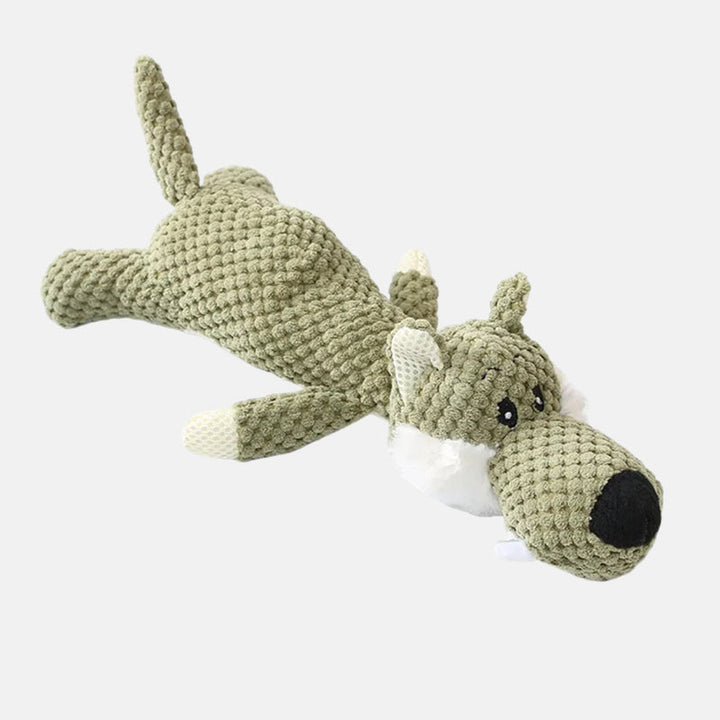 Duurzaam hondenspeelgoed van stof, olifantenontwerp, robuust voor sterke kauwers, bevordert tandverzorging, ideaal voor alle honden.
