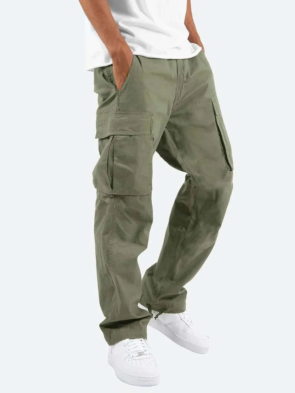 Casual heren cargo broek met zakken, ademend, verkrijgbaar in veelzijdige kleuren, met robuuste stof, ideaal voor stijl en comfort.