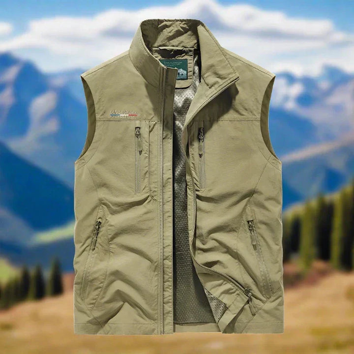 Heren casual multifunctioneel outdoorvest, comfortabel gesneden, functioneel