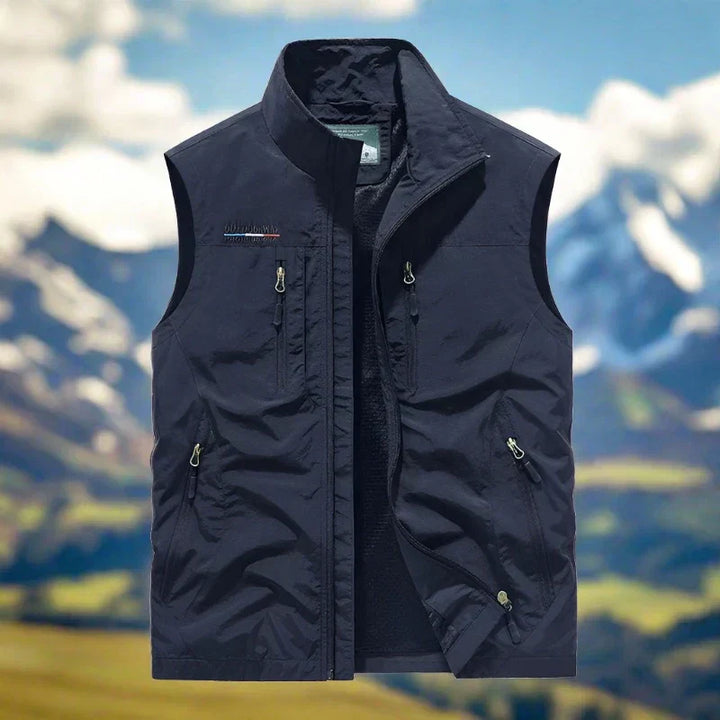 Zijaanzicht Heren casual multifunctioneel outdoorvest