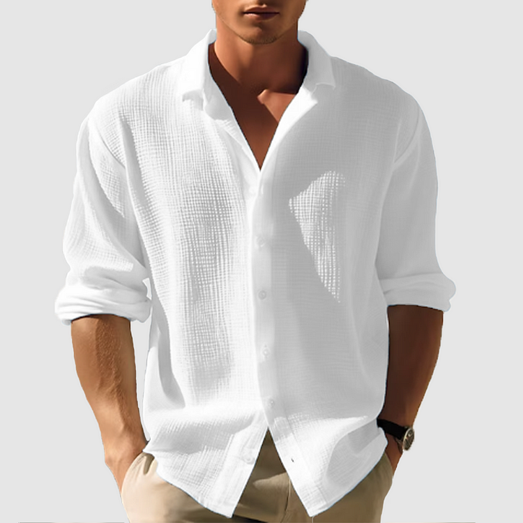 Casual lichtblauw herenoverhemd, korte mouw, button-down, ideaal voor zomerse gelegenheden, comfortabel en veelzijdig.