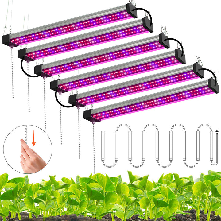 LED plantenlamp met volledig spectrum verlichting, energiezuinige technologie, ideaal voor binnenplanten, met trekschakelaar.
