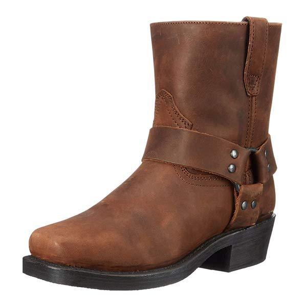 Heren cowboylaarzen van leer, klassiek, bruin of zwart, comfortabel met zijrits en rubberen zool.