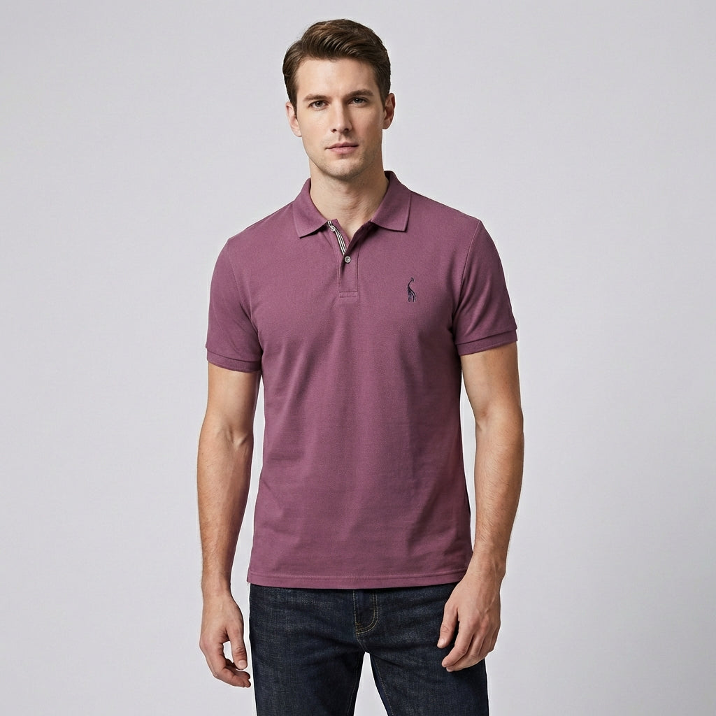 Legergroen heren poloshirt, comfortabel en stijlvol voor elke casual gelegenheid.