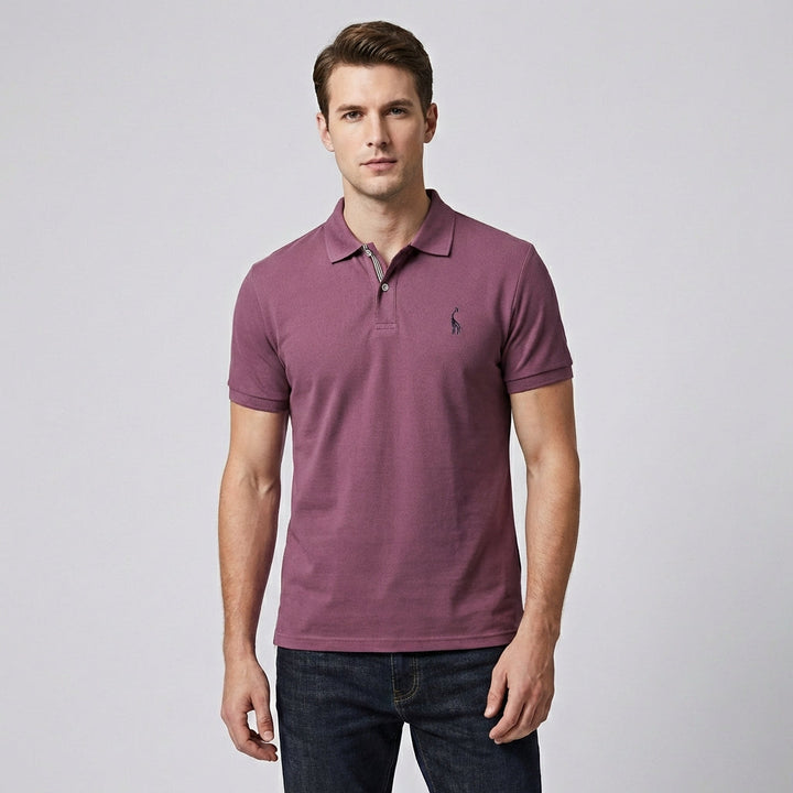 Legergroen heren poloshirt, comfortabel en stijlvol voor elke casual gelegenheid.