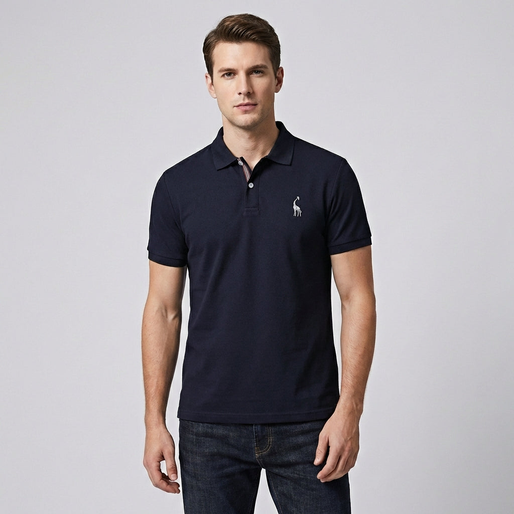 Beige heren poloshirt, veelzijdig te combineren voor zowel casual als geklede stijl.