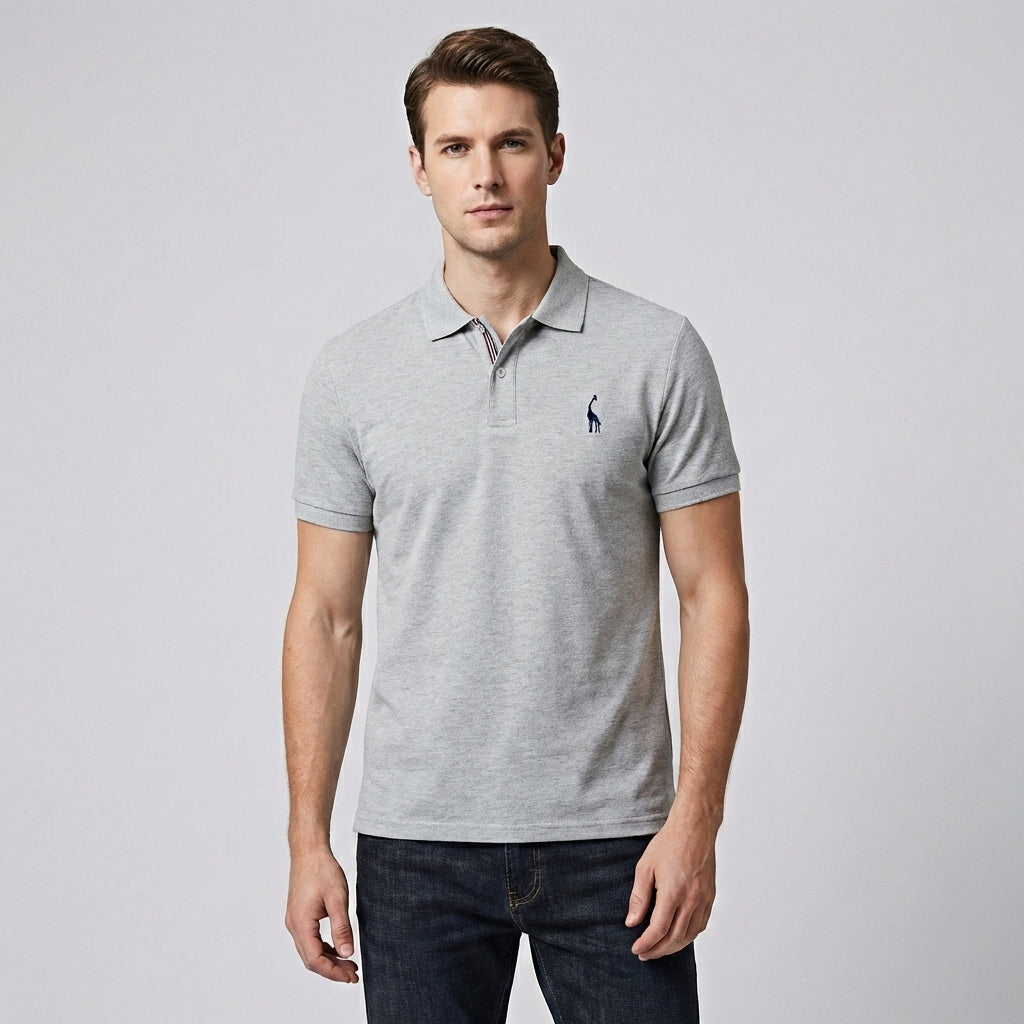 Stijlvol heren poloshirt in grijs, comfortabel en veelzijdig voor de moderne man.
