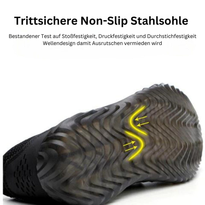 Lichtgewicht EN ISO veiligheidsschoenen, schokbestendig, nagelbestendig, trendy mesh-design, van Kevlar, slechts 400g, voor werk en vrije tijd.