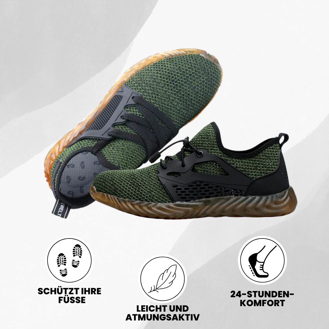 Lichtgewicht EN ISO veiligheidsschoenen, schokbestendig, nagelbestendig, trendy mesh-design, van Kevlar, slechts 400g, voor werk en vrije tijd.