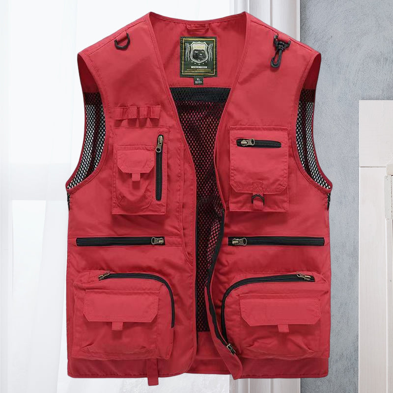 Lichtgewicht heren outdoorvest, ademend, met meerdere praktische zakken, ideaal voor avontuur en vrije tijd.