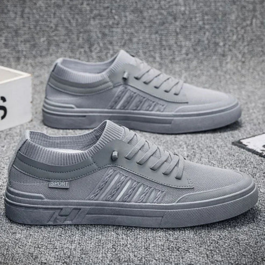 Lichte grijze heren sneakers met flexibele zool, ideaal voor vrije tijd en dagelijks gebruik, bieden comfort en bewegingsvrijheid