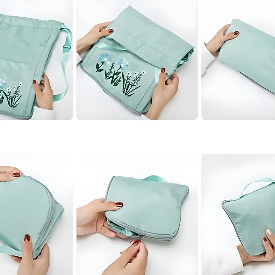 Lichtgewicht, opvouwbare damesrugzak in levendige kleuren, met verstelbare banden en trekkoord voor een elegant design.